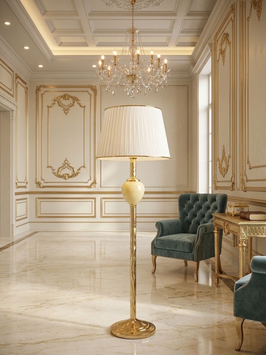 آباژور کنارسالنی ایستاده تک گوی