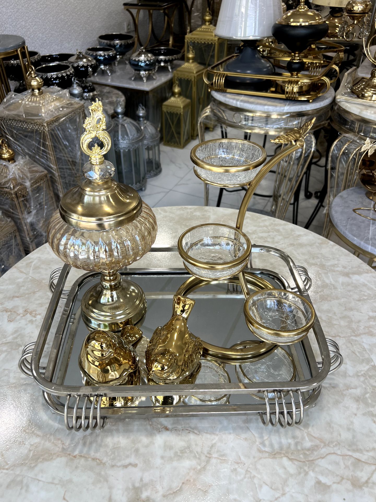 سینی فلزی مستطیل مس واری
