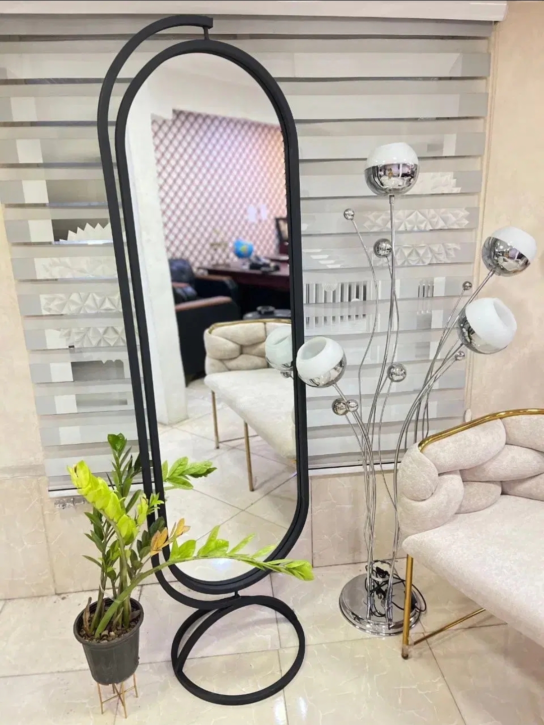 آینه قدی ایستاده چرخشی فلزی